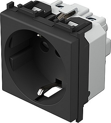 Modul Priză SCHUKO/ITA 1P 16A ST IP20 Negru [2]