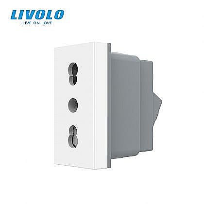 Modul priza simpla standard italian, 1M alb [1]