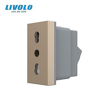 Modul priza simpla standard italian, 1M auriu [1]