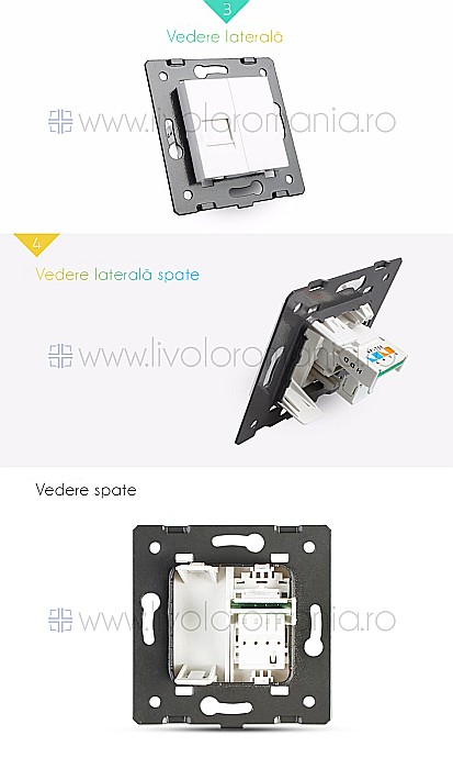 Modul Priză simplă telefon, RJ11 auriu [4]