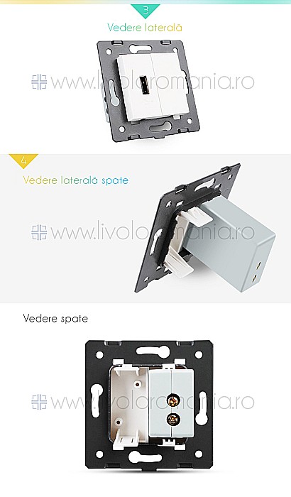 Modul Priză simplă USB gri [4]