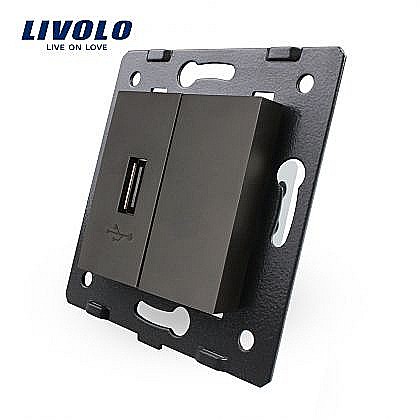 Modul Priză simplă USB negru [1]