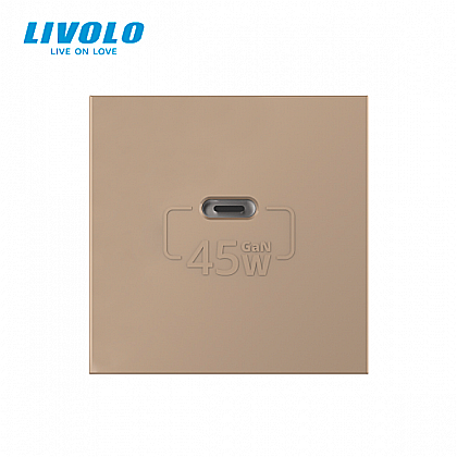 Modul priza simpla USB tip C auriu [1]