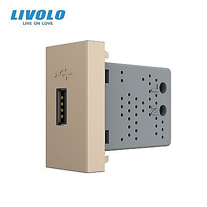 Modul priza USB 1M auriu [1]