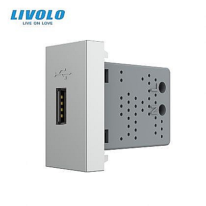 Modul priza USB 1M gri [1]