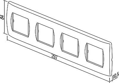 Modul Soft Rama 4x2M IP20 Crem [3]
