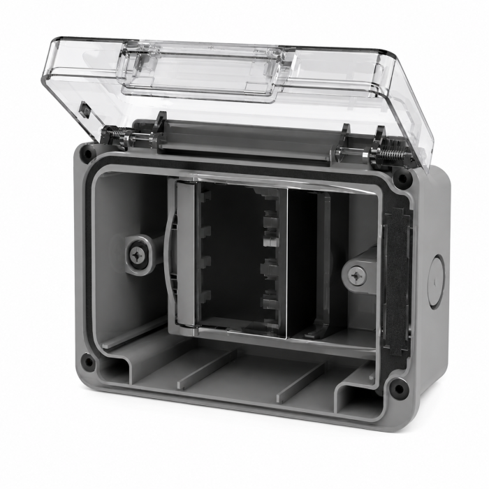 Pachet Priză Exterior 4BOX Wide IP66 Antracit 16A Schuko [2]