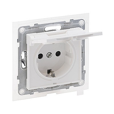 Priza 2P+T, IP44, term aut. prot copii, alb Legrand New Suno [1]