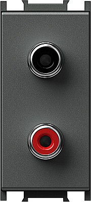 Priza audio 2xRCA 1M TEM antracit [1]