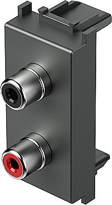 Priza audio 2xRCA 1M TEM antracit [2]