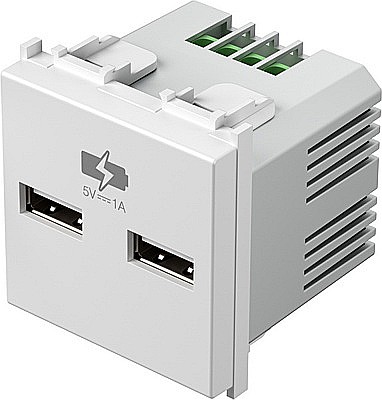 Priza cu 2xUSB 5V 12A 2M alb [2]