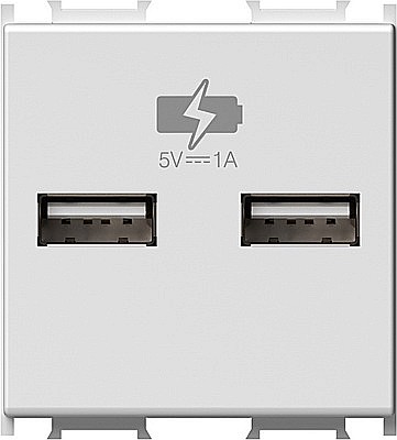 Priza cu 2xUSB 5V 12A 2M alb [1]