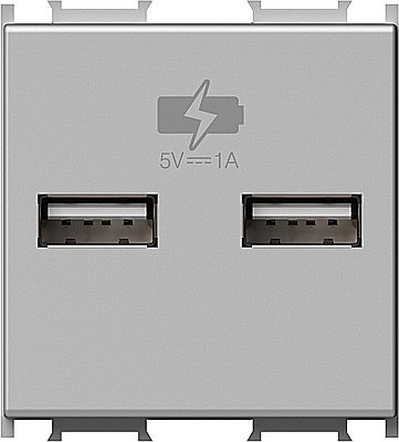 Priza cu 2xUSB 5V 1A 2M argintiu [1]