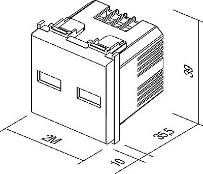 Priza cu 2xUSB 5V 1A 2M TEM fildes [3]
