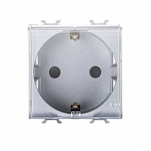 Priza cu capac DE 16A 2P+T 2 module CH/Gri Titan [1]