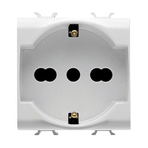 Priza cu Protectie Copii IT/DE 250V 16A 2P+E 2 module CH/Alb [1]