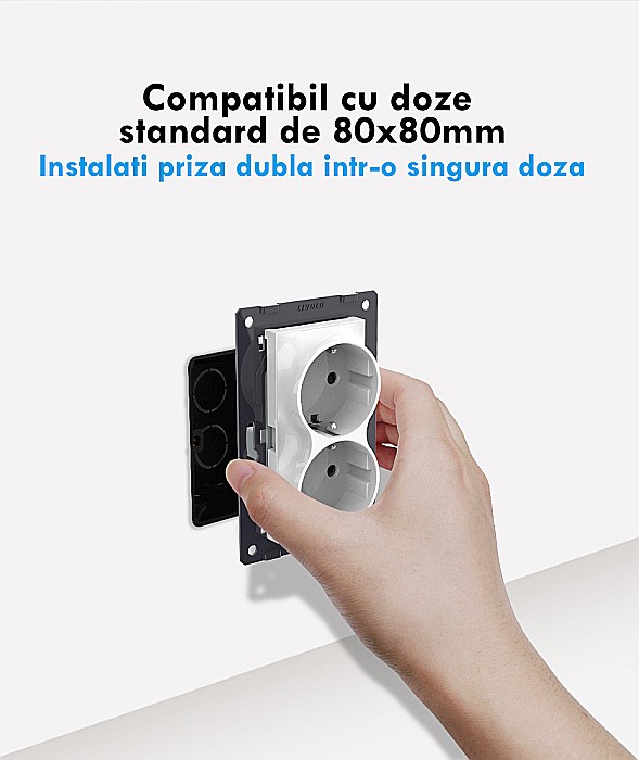 Priza dubla pentru o doza, cu rama sticla auriu [4]
