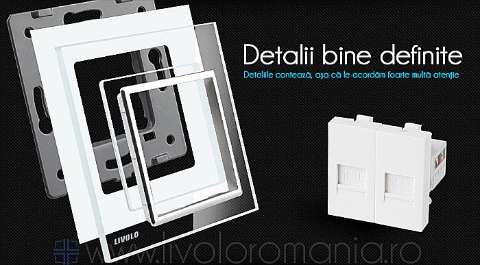 Priză dublă telefon + rețea calculator, RJ11+RJ45 negru [3]