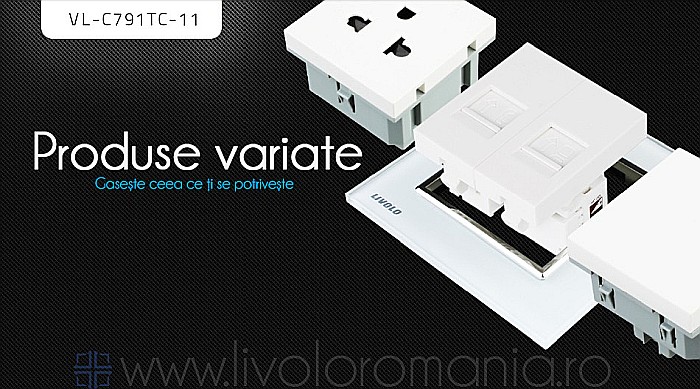 Priză dublă telefon + rețea calculator, RJ11+RJ45 negru [2]