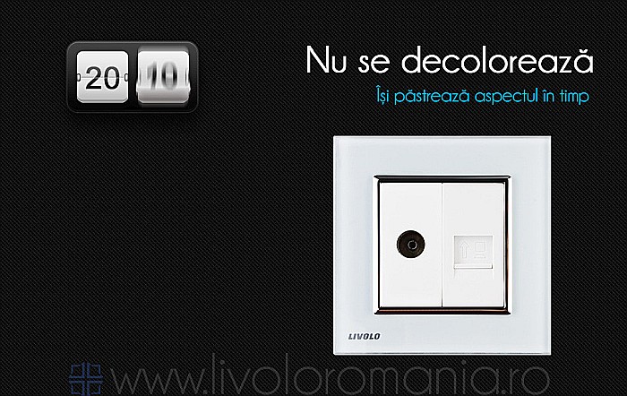 Priză dublă TV + rețea calculator, TV+RJ45 auriu [5]