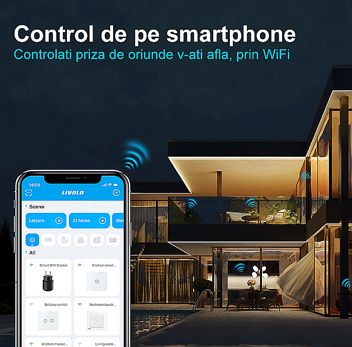 Priza inteligenta plug-in WiFi, control aplicatie, Livolo [5]