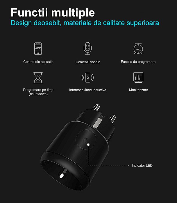 Priza inteligenta plug-in WiFi, control aplicatie, Livolo [4]