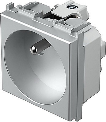 Priză Schuko 1P TEM 16A ST IP20 Argint, Set 10 buc [2]