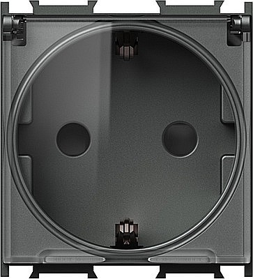 PRIZA SCHUKO+CAPAC 2P TEM NEGRU [1]
