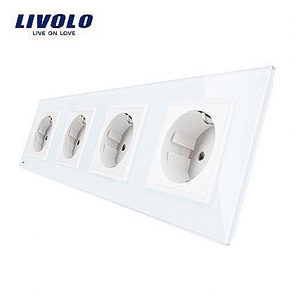 Priză Schuko Cvadruplă alb [1]