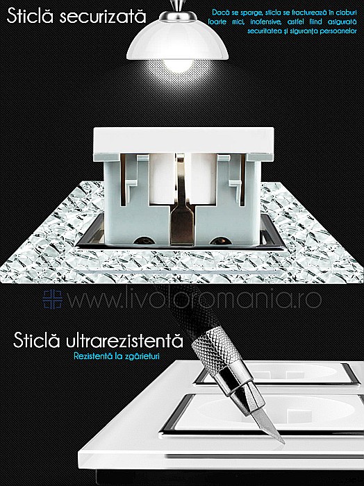 Priza Schuko Dubla, cu rama sticla auriu [4]