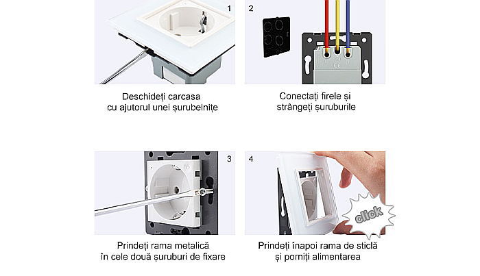 Priza Schuko dubla, standard italian/modular 4M alb [8]