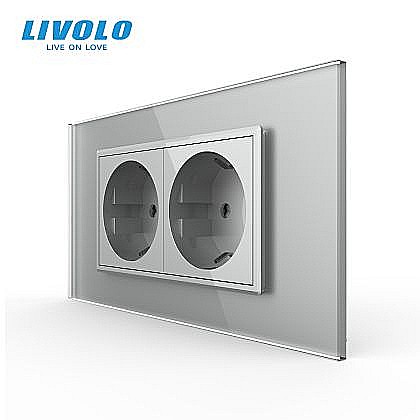 Priza Schuko dubla, standard italian/modular 4M gri [1]