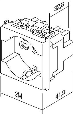 Priză SCHUKO Euro 1P 16A TEM ST IP20 Crem [3]