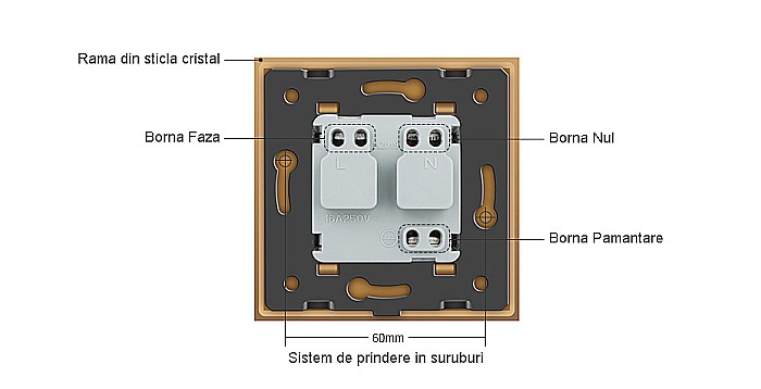 Priza Schuko Simpla cu protectie impotriva apei auriu [9]