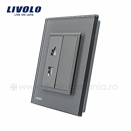 Priza simpla 10 A gri [1]