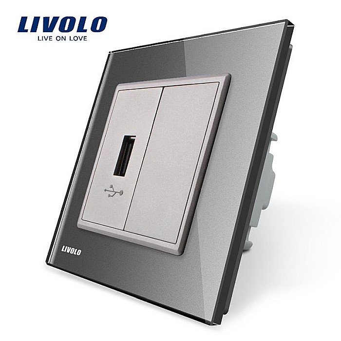Priză simplă USB gri [1]