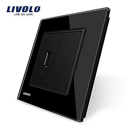 Priză simplă USB negru [1]
