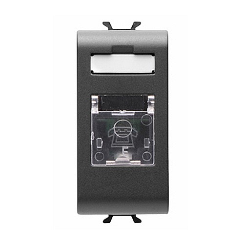 Priza telefon RJ11 1 modul CH/Negru Satin [1]