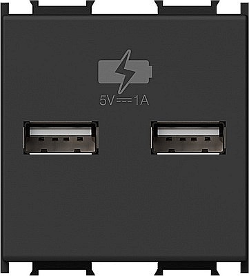Priza TEM cu 2xUSB 5V 1A 2M NEGRU [1]