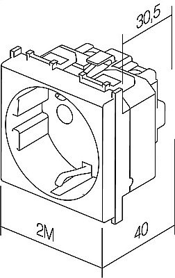 Priză  TEM SCHUKO 16A ST IP20 Alb - VM10PW [3]