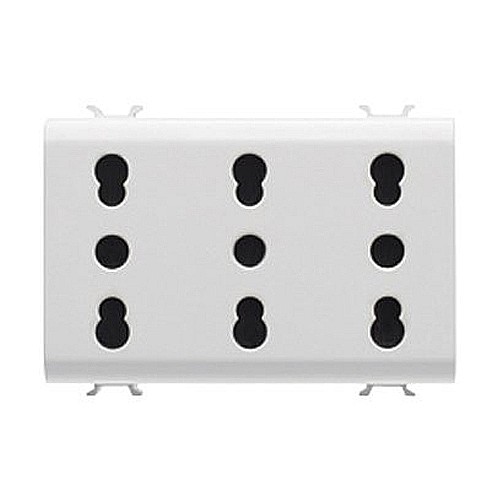 Priza tripla 2P+E 16A P17-11 3 module CH/Alb [1]