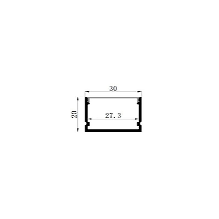 Profil aplicat din aluminiu anodizat pentru benzi LED, LMX-3020, LED Market, Culoare gri, Lungime 2m [2]
