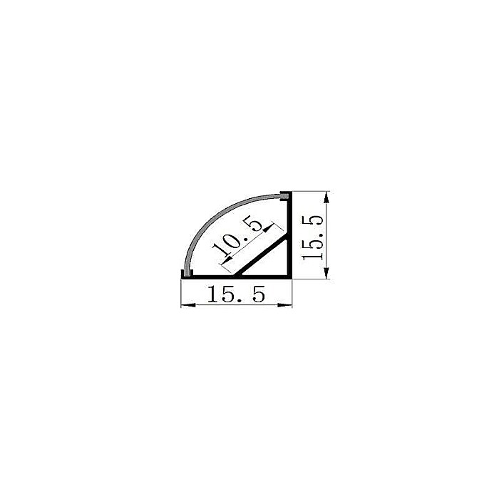 Profil de colt din aluminiu anodizat pentru benzi LED, LMX-1616, LED Market, Culoare gri, Lungime 2m [2]
