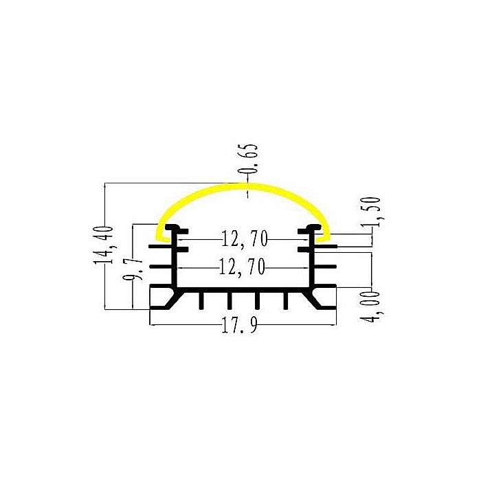 Profil Din Aluminiu Pentru Banda LED L001 2m [2]