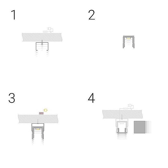 Profil Din Aluminiu Pentru Banda LED MC-A55-2 2m [2]