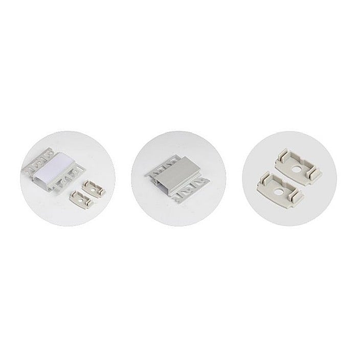 Profil incastrabil din aluminiu anodizat pentru benzi LED, LMX-305, LED Market, Culoare gri, Lungime 2m [2]