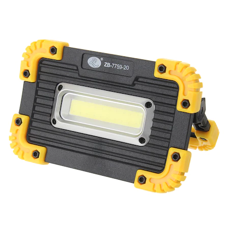 Proiector LED portabil cu acumulator sau baterie 3xAAA, 400 lm, 6500K, IP44, dreptunghi [1]