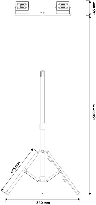 Proiector LED Slim SMD 2x20W  cu Trepied [2]