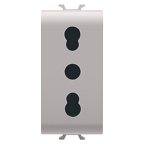 PRZ GW13203 Priza cu Protectie Copii IT 250V 16A 2P+T bivalenta 1 modul CH/Bej Satin [1]