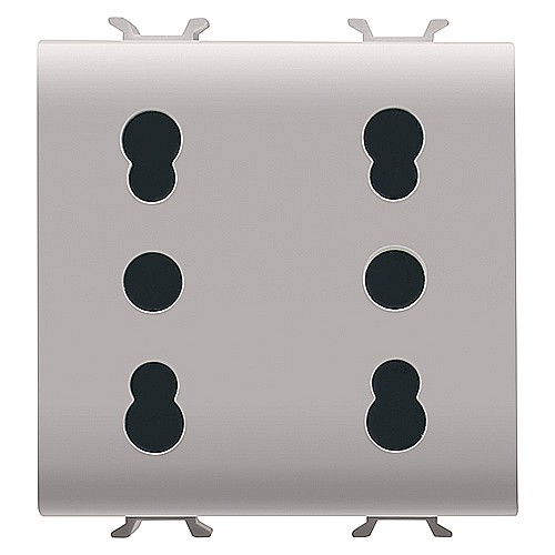 PRZ GW13208 Priza dubla 2P+E 16A P17-11 CH/Bej Satin [1]